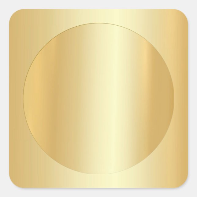 Custom Elegant Faux Gold Blank Glamorous Template Square Sticker (Front)