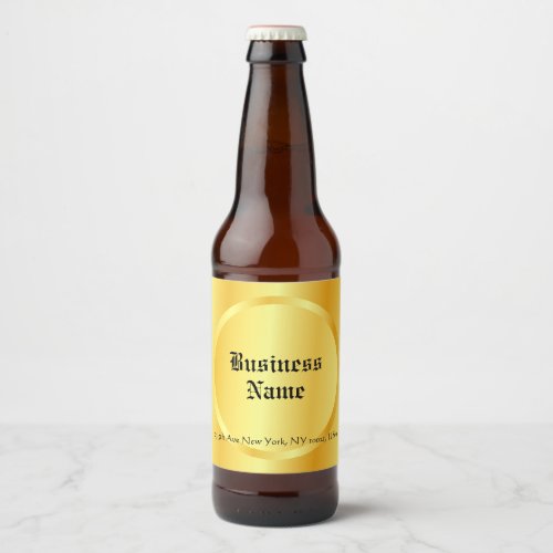 Custom Elegant Faux Gold Calligraphy Script Beer Bottle Label
