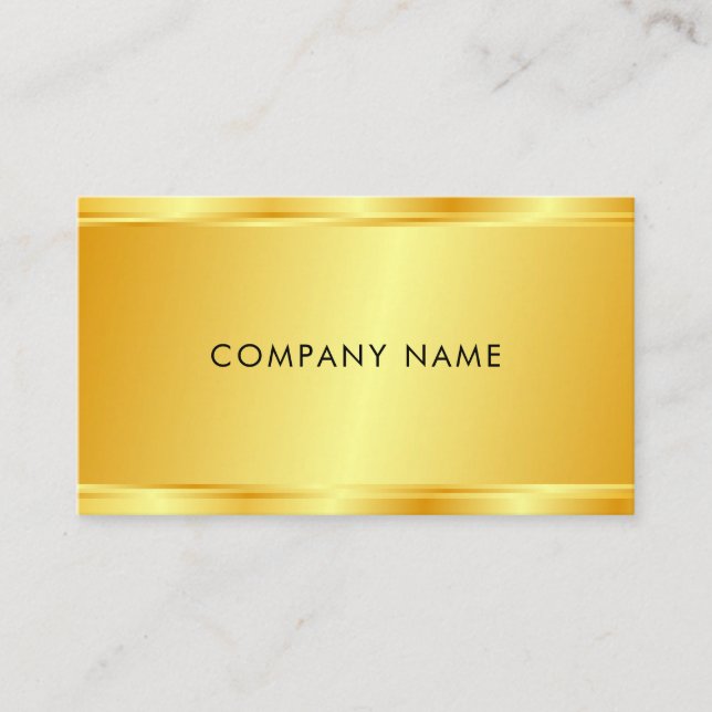 Custom Elegant Faux Gold Glamorous Template Luxury Business Card (Front)