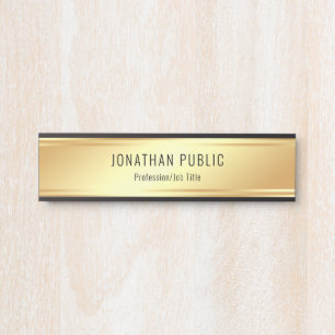 Custom Elegant Faux Gold Glamour Template Door Sign