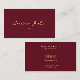 Custom Elegant Faux Gold Handwritten Script Text Business Card