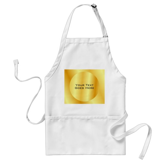 Custom Elegant Faux Gold Metallic Look Add Text Adult Apron (Front)