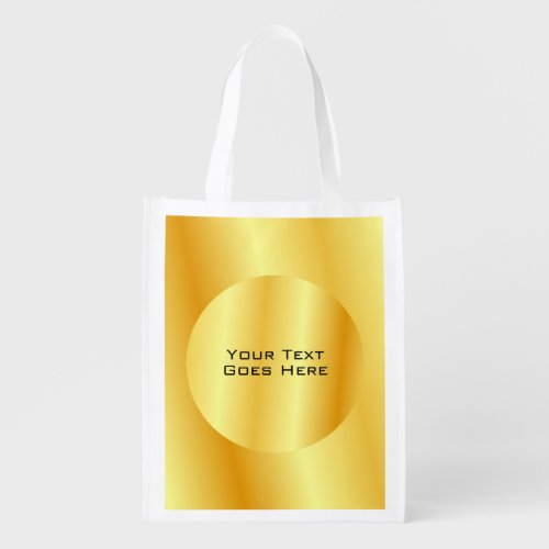 Custom Elegant Faux Gold Metallic Look Template Grocery Bag