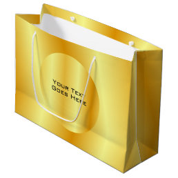 Custom Elegant Faux Gold Metallic Look Template Large Gift Bag