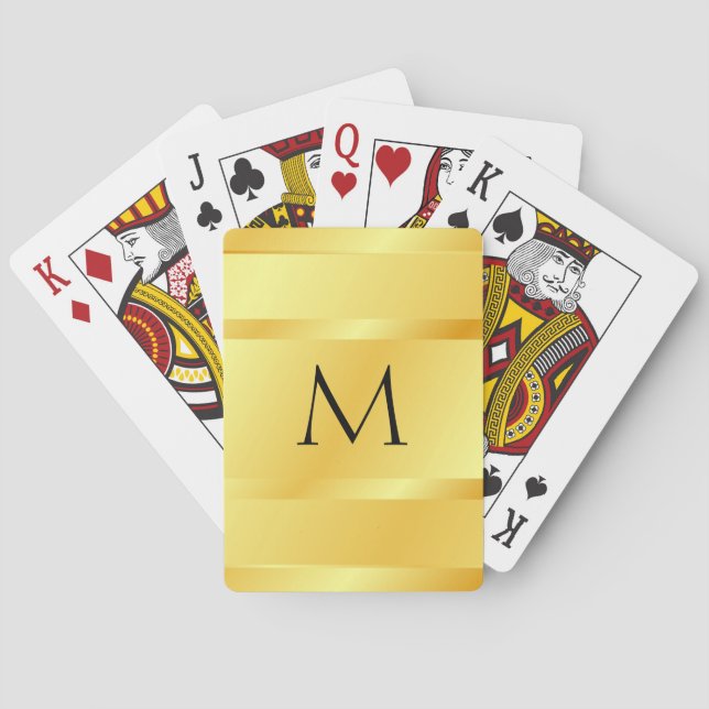 Custom Elegant Faux Gold Metallic Look Template Poker Cards (Back)