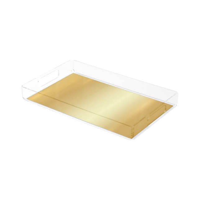 Custom Elegant Faux Gold Modern Blank Template Acrylic Tray (Angled)