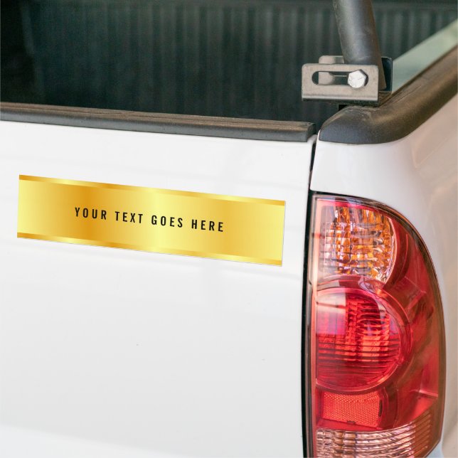 Custom Elegant Faux Gold Modern Glamorous Template Bumper Sticker (On Truck)
