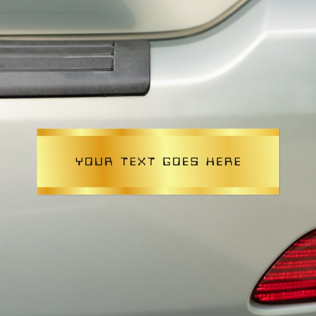 Custom Elegant Faux Gold Modern Glamour Template Bumper Sticker (On Car)
