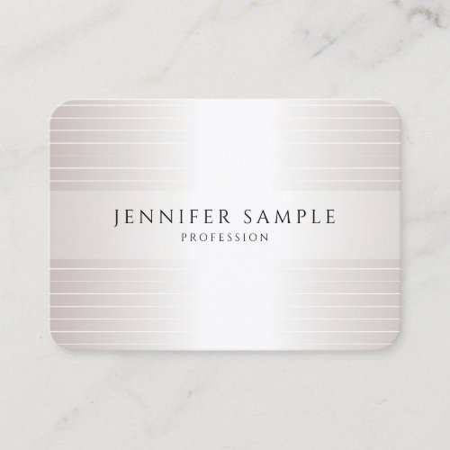 Custom Elegant Faux Silver Modern Simple Template Business Card
