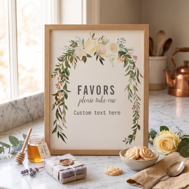 Custom Elegant Favors Rose Baby Sprinkle Shower Poster (Creator Uploaded)