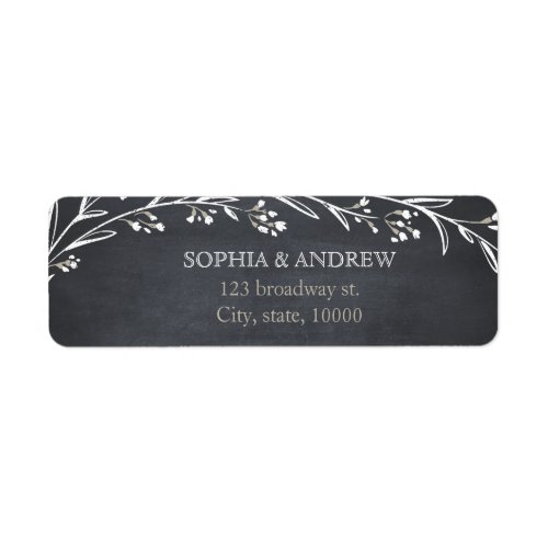 Custom elegant floral chalkboard rustic wedding label