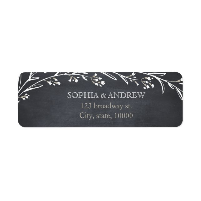 Custom elegant floral chalkboard rustic wedding label (Front)