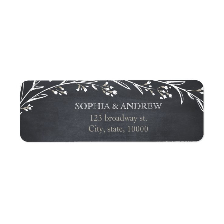 Custom elegant floral chalkboard rustic wedding label | Zazzle
