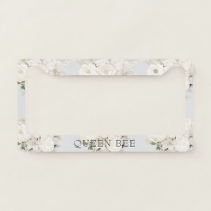 custom elegant floral cream stylish chic license plate frame