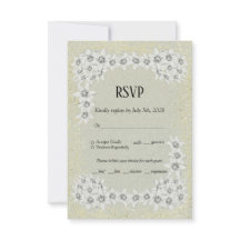 Custom elegant floral gold RSVP card for wedding