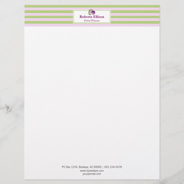 Custom Elegant Floral Pastel Horizontal Stripes