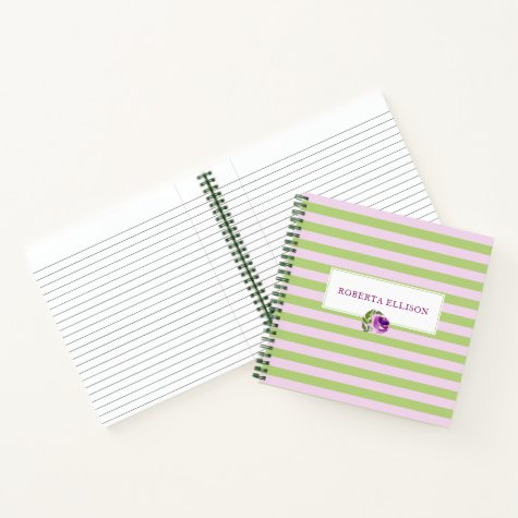 Custom Elegant Floral Pastel Horizontal Stripes
