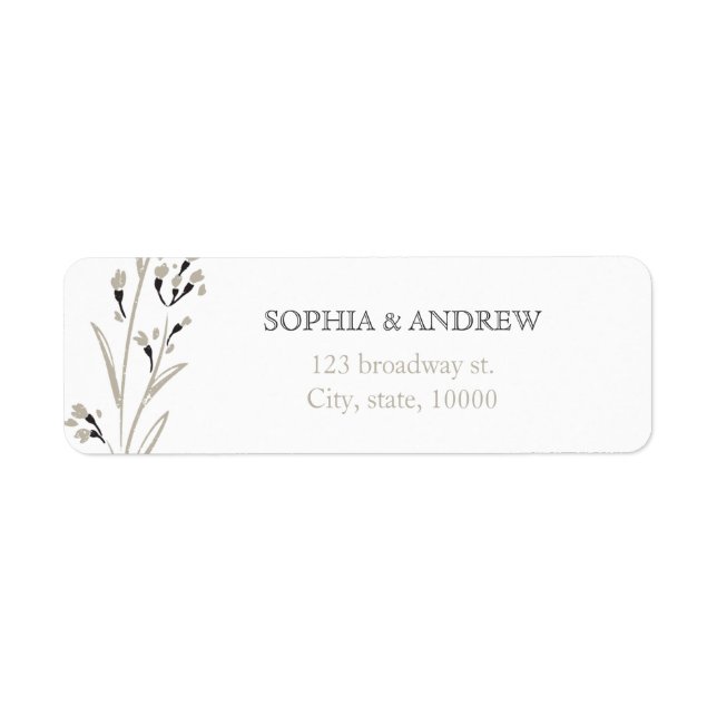Custom elegant floral rustic wedding label (Front)