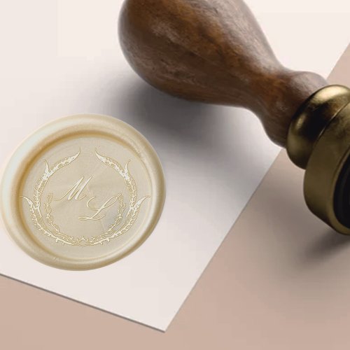 Custom Elegant Formal Wedding Monogram Crest  Wax Seal Stamp
