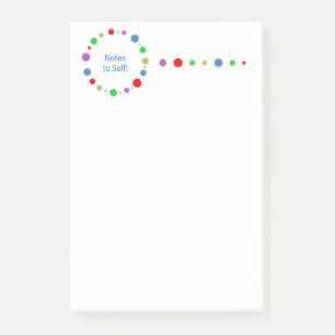 Custom Elegant Fun Colorful Circles Notes to Self