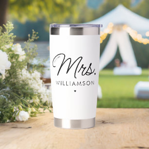 Custom Elegant Future Mrs. Modern Engagement Insulated Tumbler
