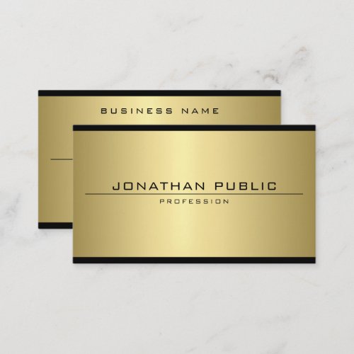 Custom Elegant Glamorous Faux Gold Modern Simple Business Card