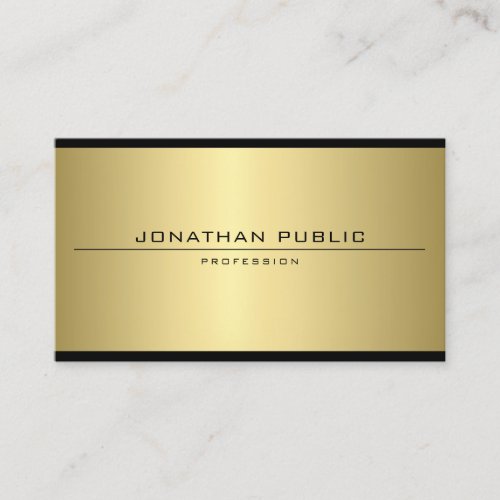 Custom Elegant Glamour Gold Look Modern Simple Business Card