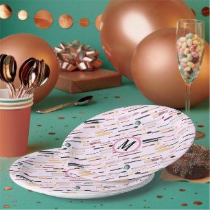 Custom Elegant Glittering Beauty Makeup Tools Paper Plates