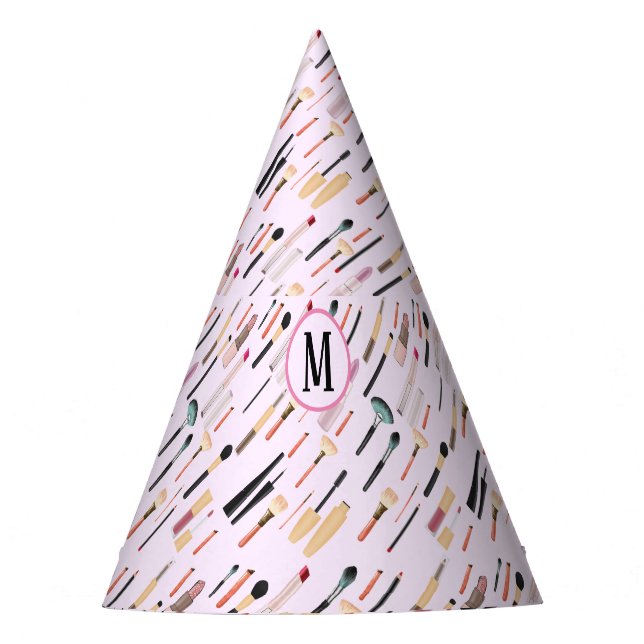 Custom Elegant Glittering Beauty Makeup Tools Party Hat (Front)