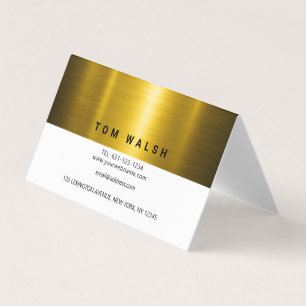 Custom Elegant Gold and White Design Business Card