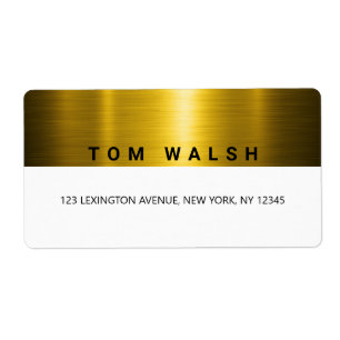 Custom Elegant Gold and White Design Label