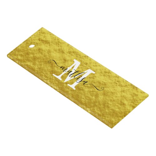 Custom Elegant Gold Foil Monogram Script Name Ruler