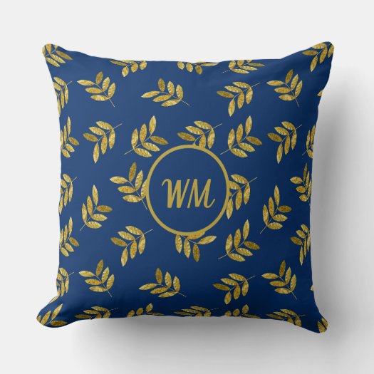 Custom Elegant Gold Foliage Blue 