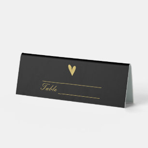 Custom Elegant Gold Heart Table Tent