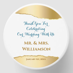 Custom Elegant Gold Wedding Thank You Mini Candle Favors