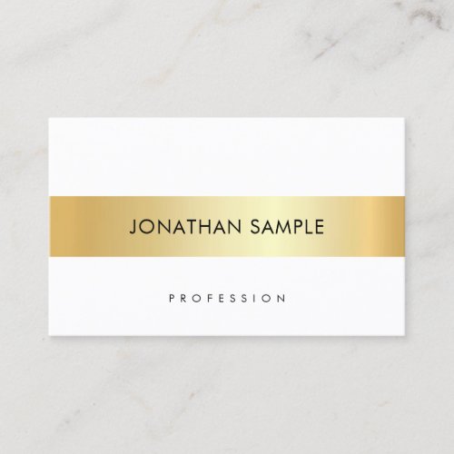 Custom Elegant Gold White Modern Simple Template Business Card