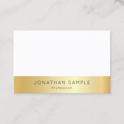 Custom Elegant Gold White Simple Template Modern Business Card