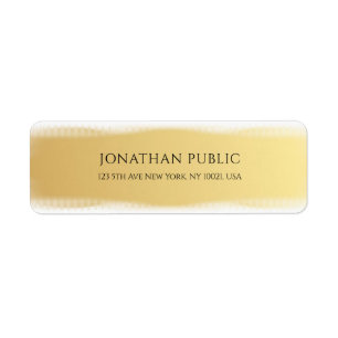 Custom Elegant Gold White Template Return Address Label