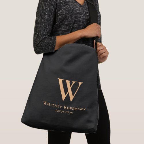 Custom Elegant Golden Monogram and Profession  Crossbody Bag