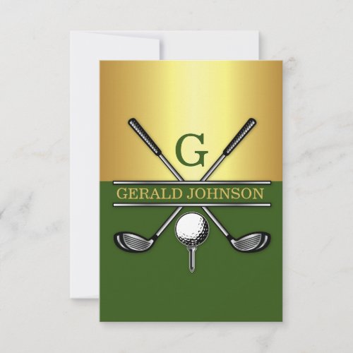 Custom Elegant Golf Monogram 35x5 Invitation