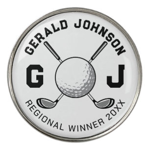 Custom Elegant Golf Monogram Design Ball Marker