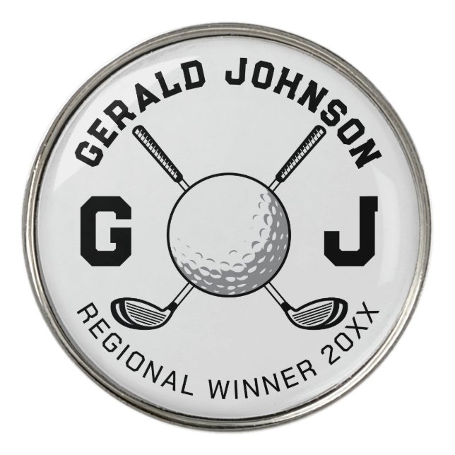 Custom Elegant Golf Monogram Design Ball Marker (Front)