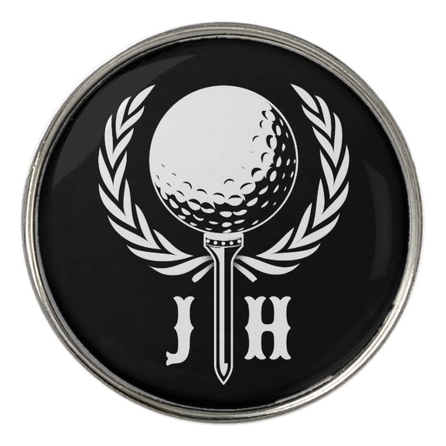 Custom Elegant Golf Monogram Design Ball Marker (Front)
