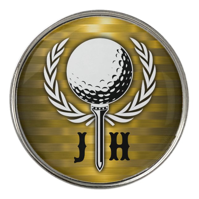 Custom Elegant Golf Monogram Design Ball Marker (Front)