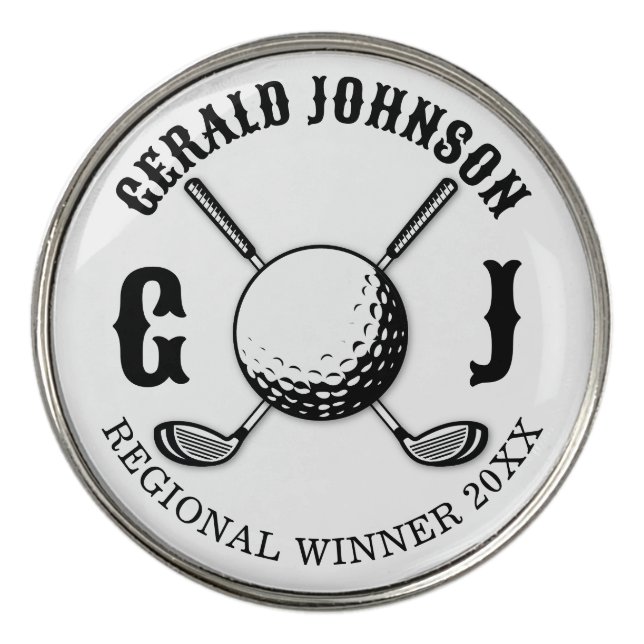 Custom Elegant Golf Monogram Design Ball Marker (Front)
