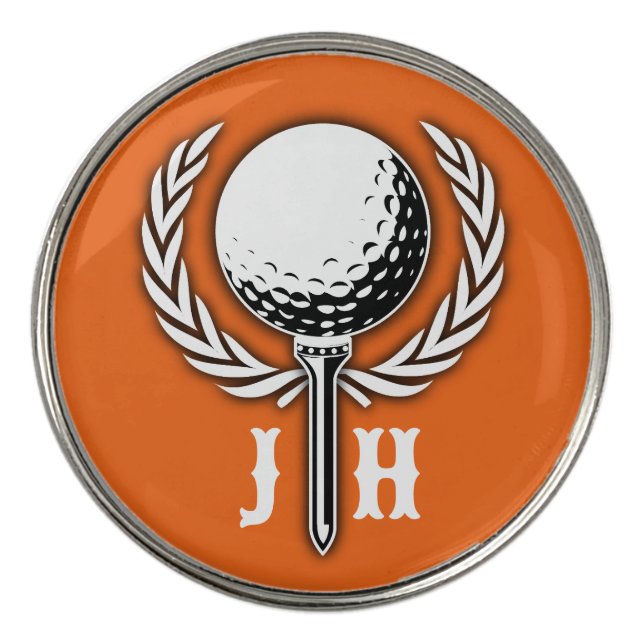 Custom Elegant Golf Monogram Design Ball Marker (Front)