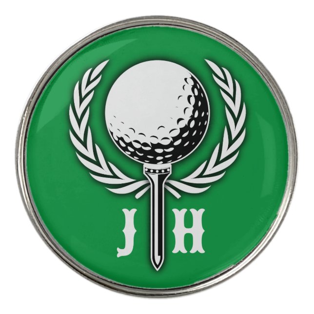 Custom Elegant Golf Monogram Design Ball Marker (Front)