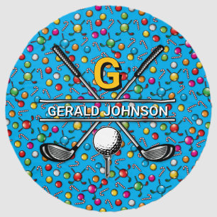 Custom Elegant Golf Monogram Design Beach Towel