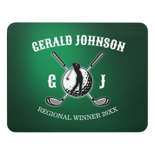 Custom Elegant Golf Monogram Design Door Sign
