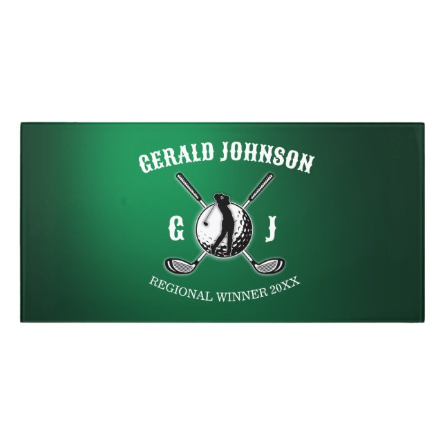 Custom Elegant Golf Monogram Design Door Sign (Classic Front)